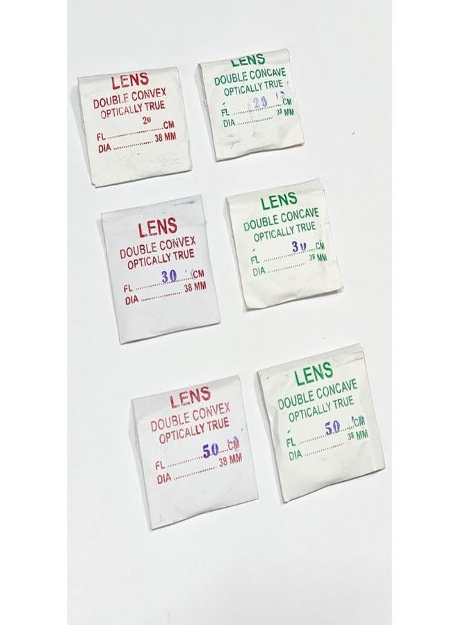 ESPTRONICS 38mm Convex and Concave Lenses Focal Length 20,30 and 50cm for Experiment Optical Physics kit for Science Lab - Image 1